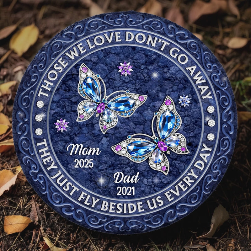 Custom Round Shaped Stone With Stand - Personalized Memorial Sympathy Gifts For Loss Of Mom, Dad - Always In Our Hearts