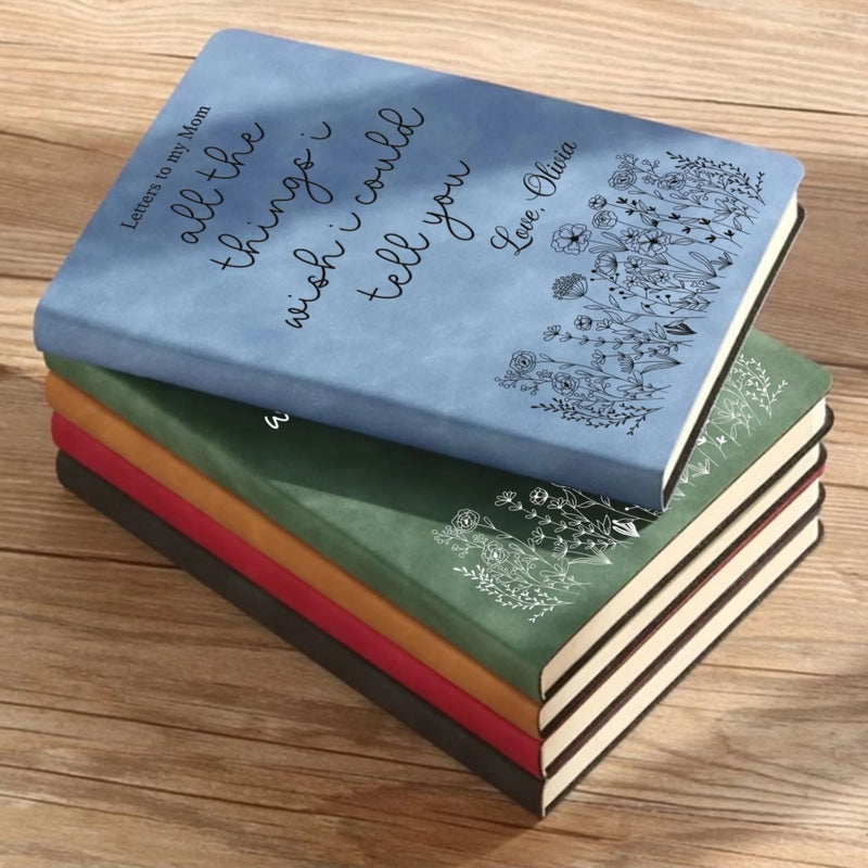 Custom Leather Writing Journal - Personalized Memorial Sympathy Gifts For Loss Of Mom, Dad - Your Love Is My Eternal Comfort