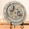 Custom Round Shaped Stone With Stand - Personalized Memorial Sympathy Gifts For Loss Of Mom, Dad - Peace Beyond Words