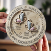 Custom Round Shaped Stone With Stand - Personalized Memorial Sympathy Gifts For Loss Of Mom, Dad - Peace Beyond Words