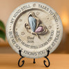 Custom Round Shaped Stone With Stand - Personalized Memorial Sympathy Gifts For Loss Of Mom, Dad - Peace Beyond Words