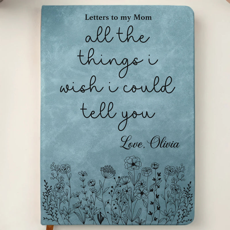 Custom Leather Writing Journal - Personalized Memorial Sympathy Gifts For Loss Of Mom, Dad - Your Love Is My Eternal Comfort