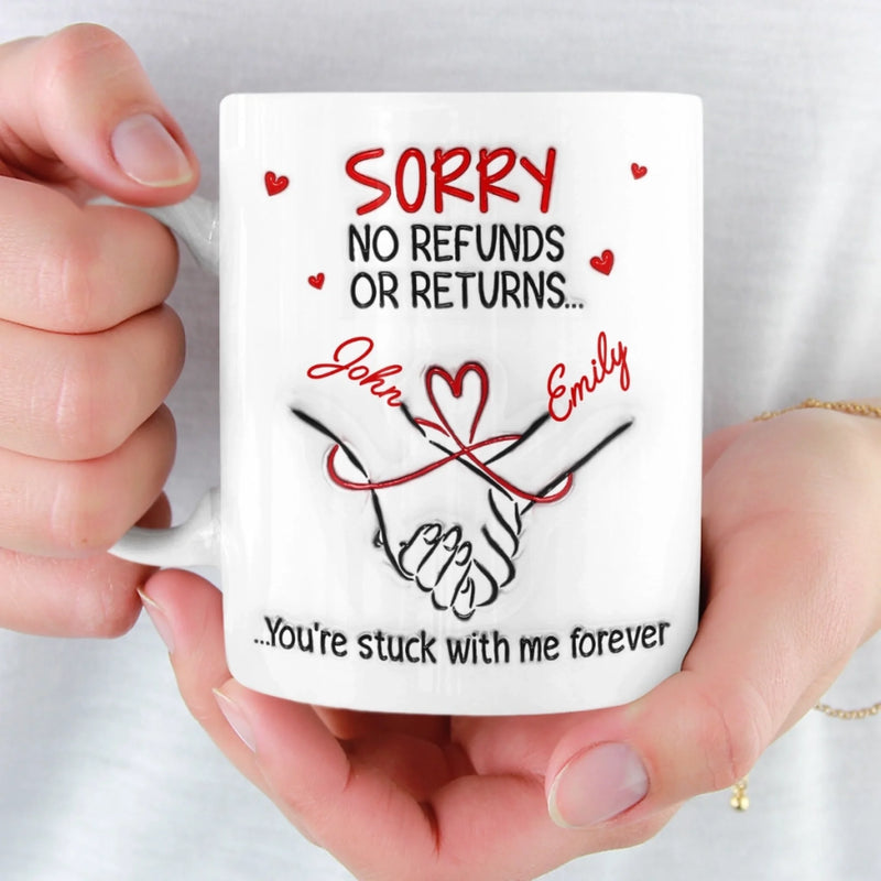 Custom 3D Inflated Effect Printed Mug - Personalized Anniversary Wedding Gifts For Husband And Wife, Him And Her - Our Love Starts With Coffee