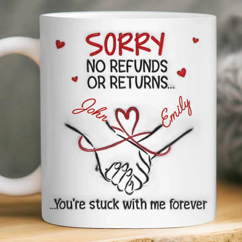 Custom 3D Inflated Effect Printed Mug - Personalized Anniversary Wedding Gifts For Husband And Wife, Him And Her - Our Love Starts With Coffee