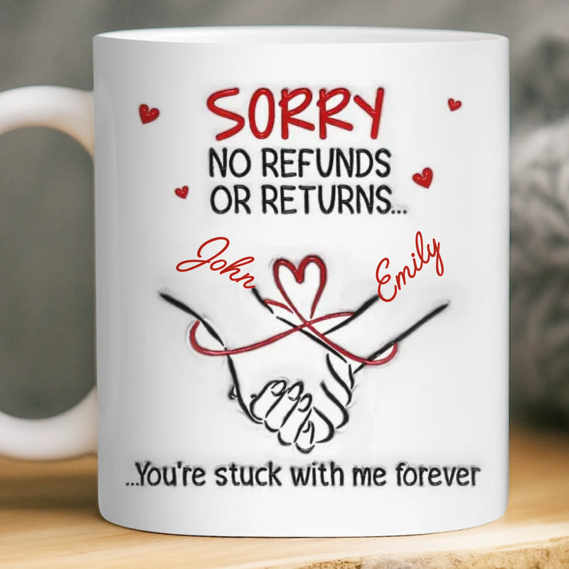 Custom 3D Inflated Effect Printed Mug - Personalized Anniversary Wedding Gifts For Husband And Wife, Him And Her - Our Love Starts With Coffee