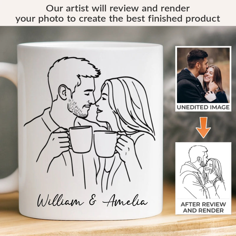 Custom Photo Mug - Personalized Anniversary Wedding Gifts For Husband And Wife, Him And Her - Growing Old Side By Side