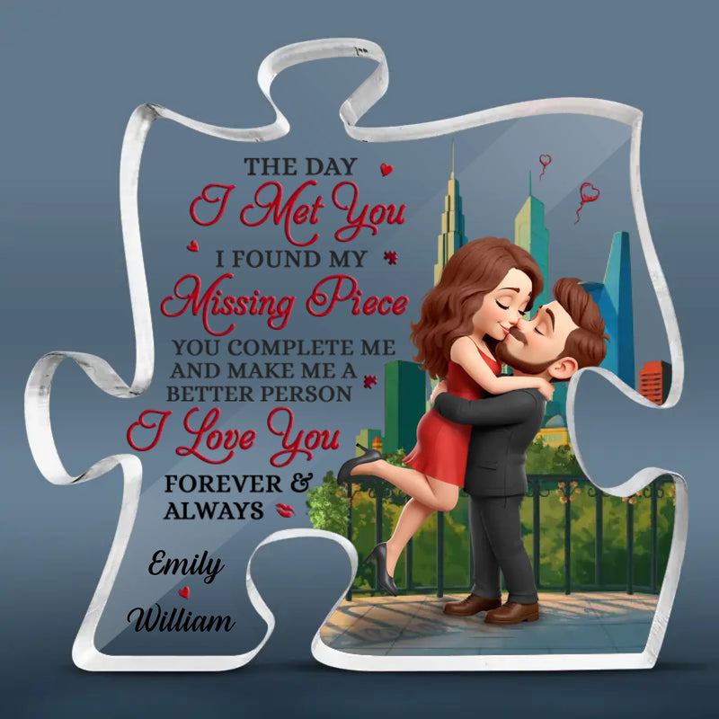 Custom Name Paris Couple Love Gifts - Personalized Shaped Acrylic Plaque