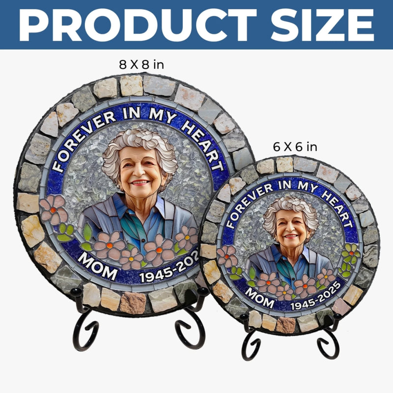 Custom Photo Round Shaped Stone With Stand - Personalized Memorial Sympathy Gifts For Loss Of Mom, Dad - I'm Always With You