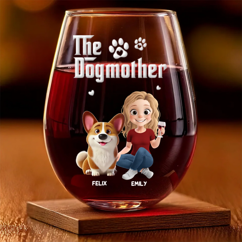Custom Wine Glass - Personalized Birthday Gifts For Dog Lovers, Dog Dad And Mom - Pawfect Night