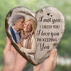 Custom Photo Heart Shaped Stone With Stand - Personalized Anniversary Wedding Gifts For Husband And Wife, Him And Her - Side By Side Feels Right