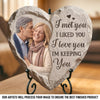 Custom Photo Heart Shaped Stone With Stand - Personalized Anniversary Wedding Gifts For Husband And Wife, Him And Her - Side By Side Feels Right