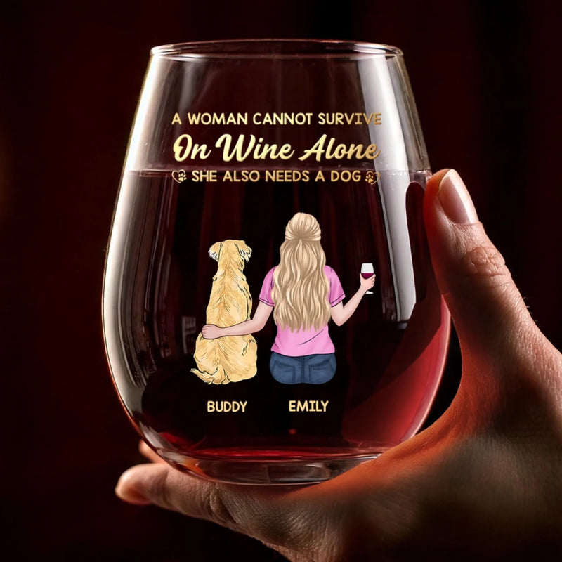Custom Wine Glass - Personalized Birthday Gifts For Dog Lovers, Dog Dad And Mom - Cheers To Paws