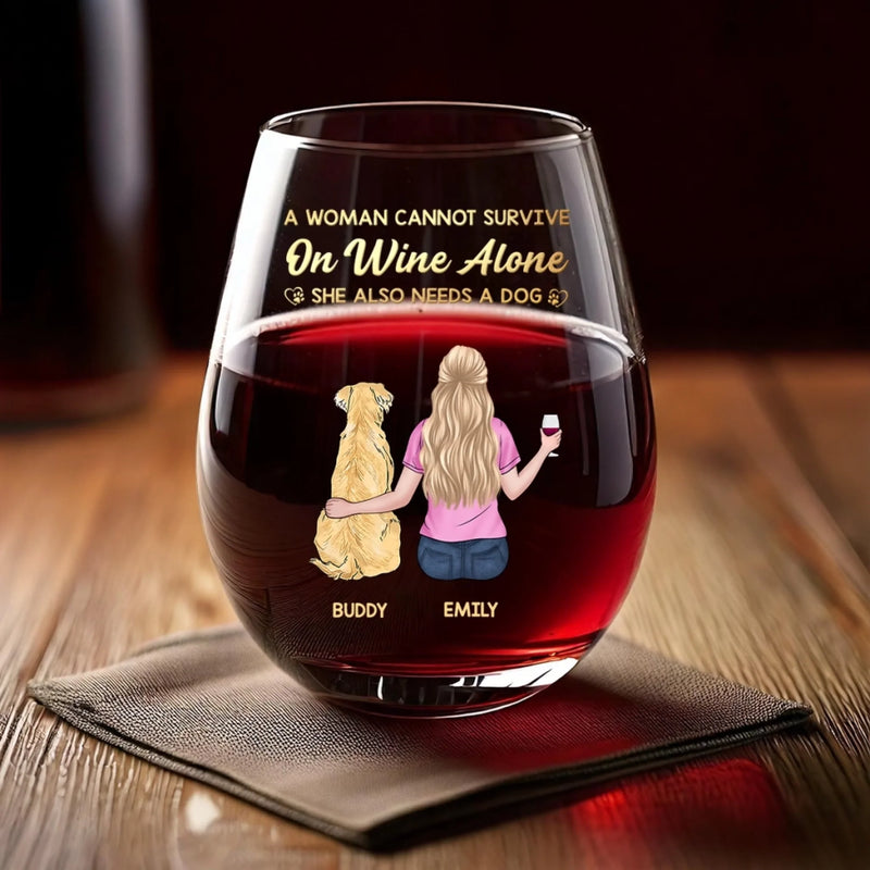 Custom Wine Glass - Personalized Birthday Gifts For Dog Lovers, Dog Dad And Mom - Cheers To Paws