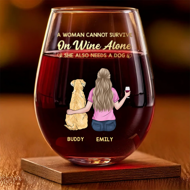 Custom Wine Glass - Personalized Birthday Gifts For Dog Lovers, Dog Dad And Mom - Cheers To Paws