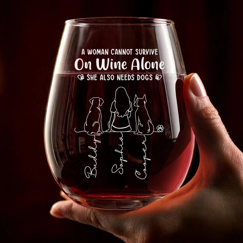 Custom Wine Glass - Personalized Birthday Gifts For Dog Cat Lovers, Dog Dad And Mom, Cat Owners - Holiday With Fur