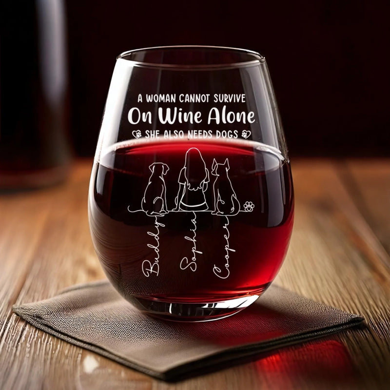 Custom Wine Glass - Personalized Birthday Gifts For Dog Cat Lovers, Dog Dad And Mom, Cat Owners - Holiday With Fur