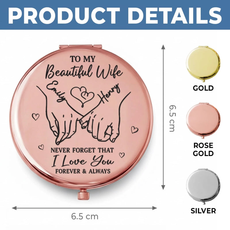 Custom Compact Mirror - Personalized Anniversary Wedding Gifts For Husband And Wife, Him And Her - You Make Life Softer