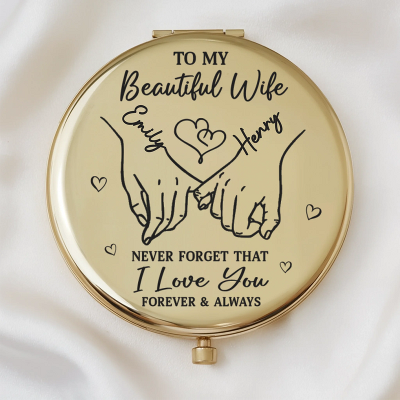 Custom Compact Mirror - Personalized Anniversary Wedding Gifts For Husband And Wife, Him And Her - You Make Life Softer