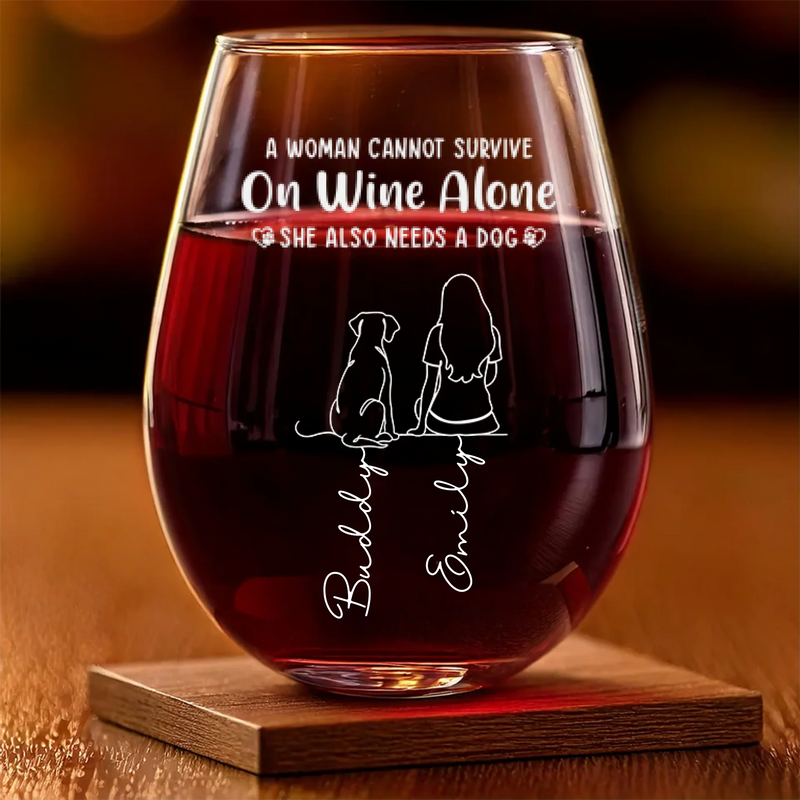 Custom Wine Glass - Personalized Birthday Gifts For Dog Cat Lovers, Dog Dad And Mom, Cat Owners - Holiday With Fur