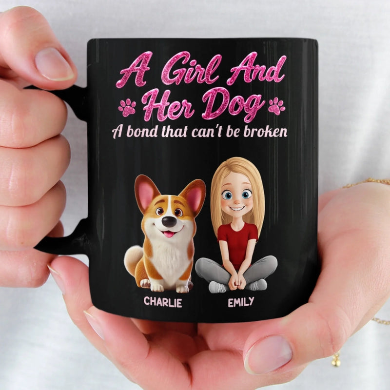 Custom Black Mug - Personalized Birthday Gifts For Dog Lovers, Dog Dad And Mom - Home Feels Warmer