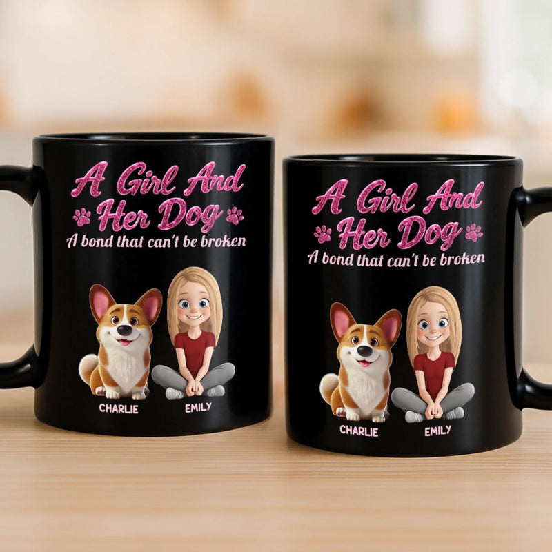 Custom Black Mug - Personalized Birthday Gifts For Dog Lovers, Dog Dad And Mom - Home Feels Warmer
