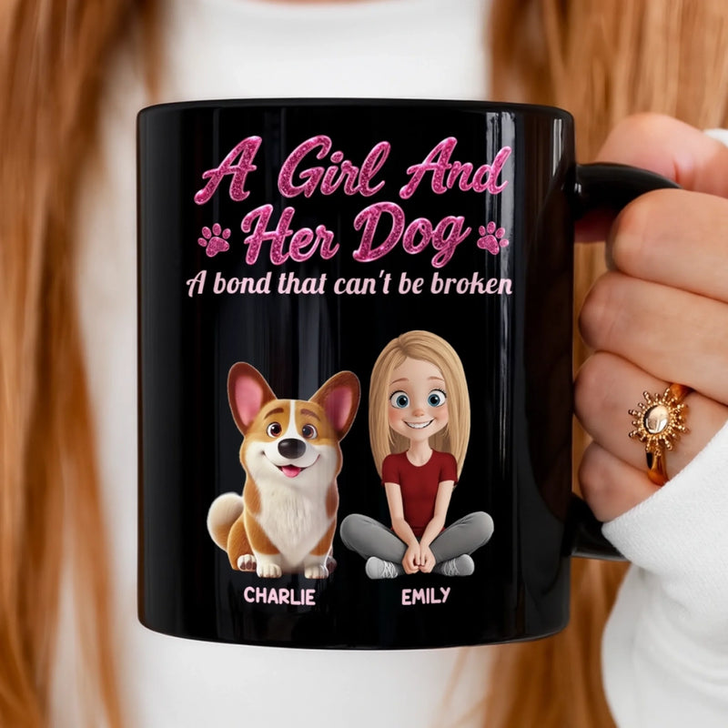 Custom Black Mug - Personalized Birthday Gifts For Dog Lovers, Dog Dad And Mom - Home Feels Warmer