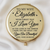 Custom Compact Mirror - Personalized Anniversary Wedding Gifts For Husband And Wife, Him And Her - Us Feels Like Home