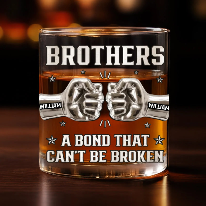 Custom Whiskey Glass - Personalized Birthday Gifts For Brothers - Raised Together, Bonded Forever