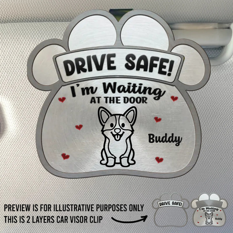 Custom Car Visor Clip - Personalized Birthday Gifts For Dog Cat Lovers, Dog Dad And Mom, Cat Owners - Drive Safe, Love Waits