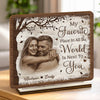 Custom Photo 2-Layered Wooden Plaque - Personalized Anniversary Wedding Gifts For Husband And Wife, Him And Her - Love Chosen Again Today