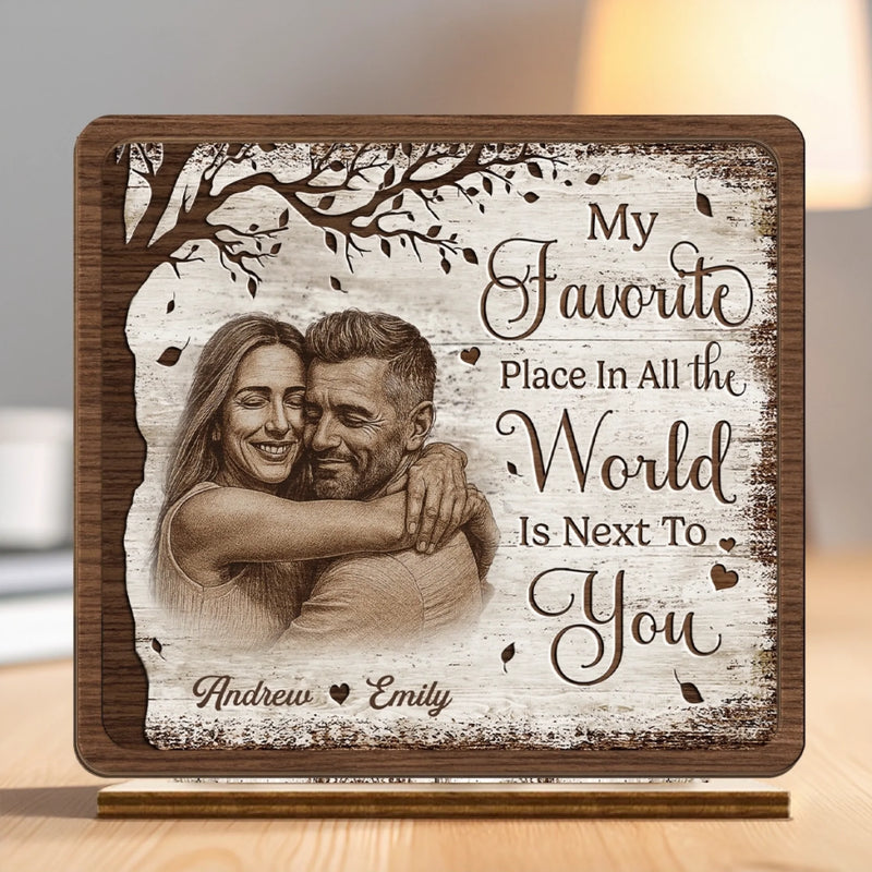Custom Photo 2-Layered Wooden Plaque - Personalized Anniversary Wedding Gifts For Husband And Wife, Him And Her - Love Chosen Again Today