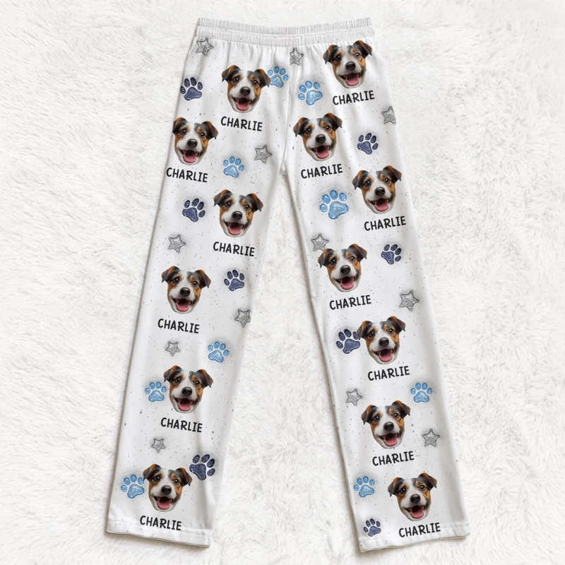 Custom Photo Pajama Pants - Personalized Birthday Gifts For Dog Cat Lovers, Dog Dad And Mom, Cat Owners - Sleep Happy, Wake Furry