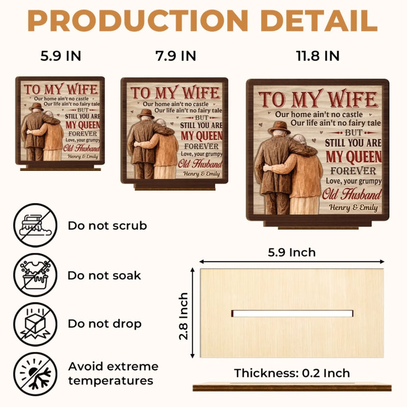 Custom 2-Layered Wooden Plaque - Personalized Anniversary Wedding Gifts For Husband And Wife, Him And Her - Our Bond Feels Natural