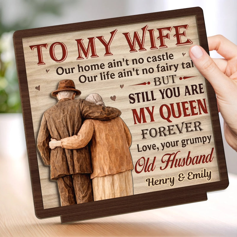 Custom 2-Layered Wooden Plaque - Personalized Anniversary Wedding Gifts For Husband And Wife, Him And Her - Our Bond Feels Natural