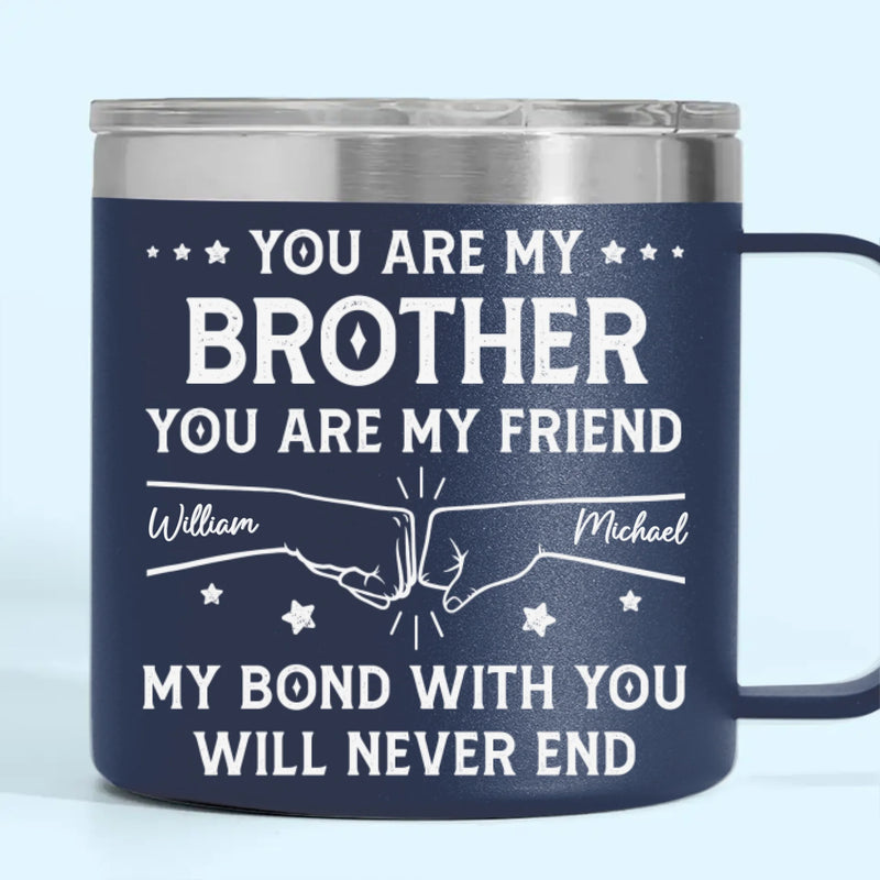 Custom 14oz Stainless Steel Tumbler With Handle -  Personalized Birthday Gifts For Dad, Brother, Sister, Kids - Love In Every Sip