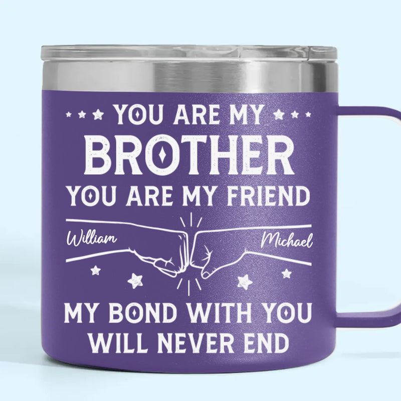Custom 14oz Stainless Steel Tumbler With Handle -  Personalized Birthday Gifts For Dad, Brother, Sister, Kids - Love In Every Sip