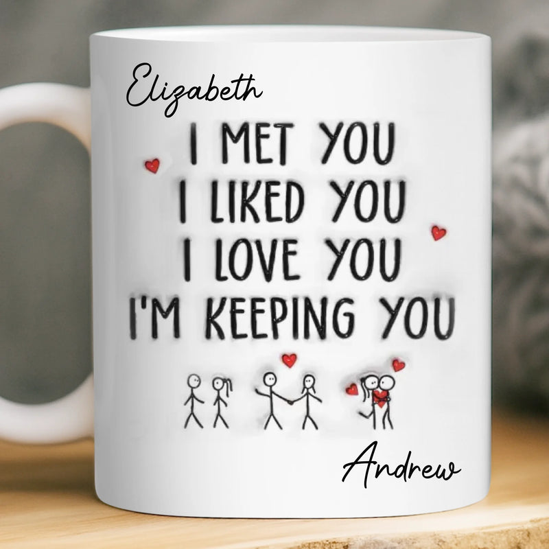 Custom 3D Inflated Effect Printed Mug - Personalized Anniversary Wedding Gifts For Husband And Wife, Him And Her - You Are My Peace