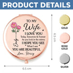 Custom Compact Mirror - Personalized Anniversary Wedding Gifts For Husband And Wife, Him And Her - You And Me Always