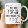 Custom 3D Inflated Effect Printed Mug - Personalized Anniversary Wedding Gifts For Husband And Wife, Him And Her - You Are My Peace