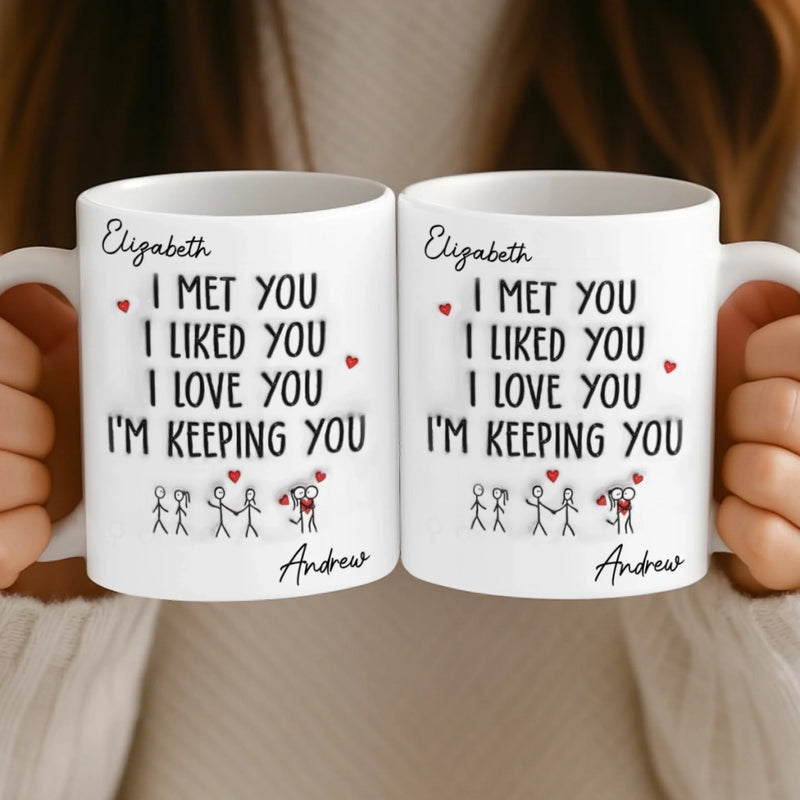 Custom 3D Inflated Effect Printed Mug - Personalized Anniversary Wedding Gifts For Husband And Wife, Him And Her - You Are My Peace