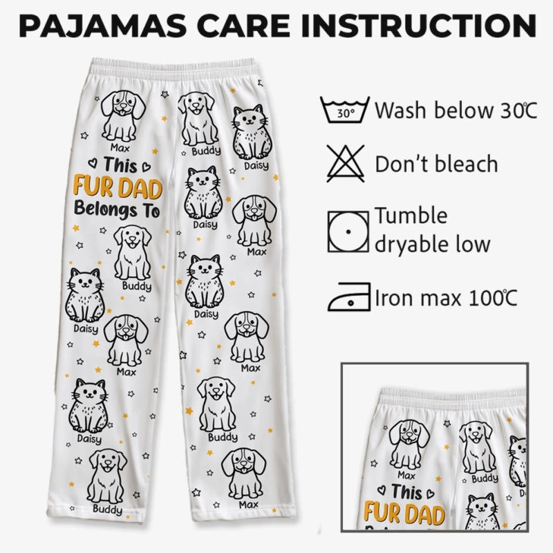 Custom Pajama Pants - Personalized Birthday Gifts For Dog Cat Lovers, Dog Dad And Mom, Cat Owners - Belongs To My Crew