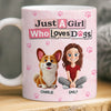 Custom Mug - Personalized Birthday Gifts For Dog Lovers, Dog Dad And Mom - Girl Surrounded By Dogs