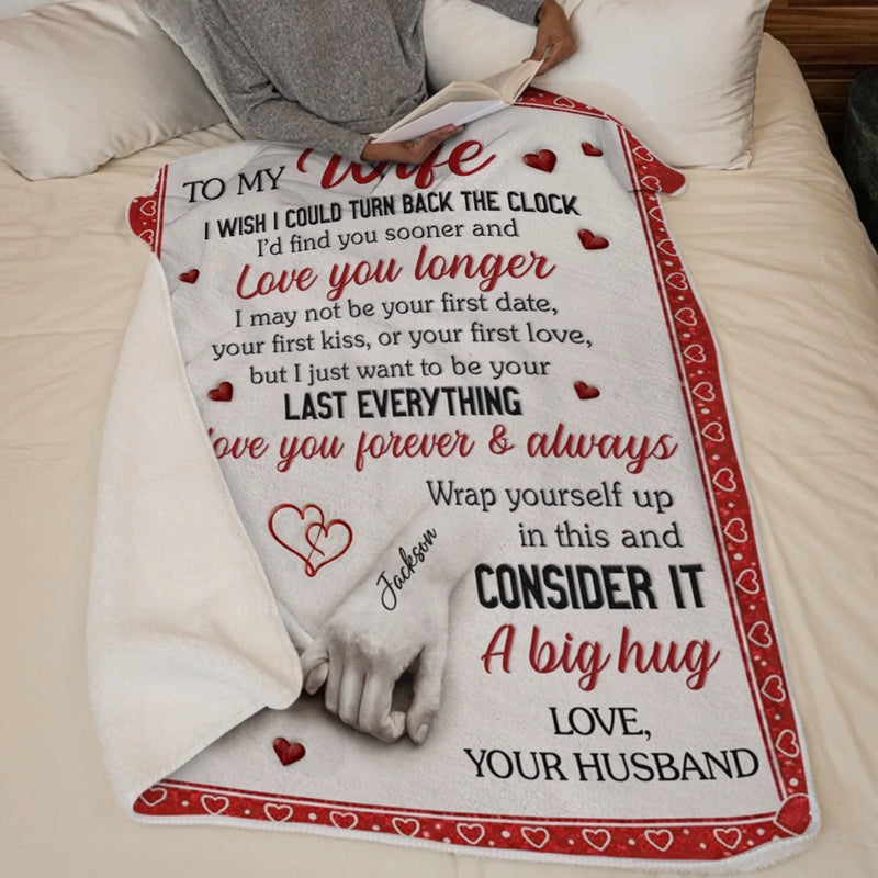 Custom Blanket - Personalized Anniversary Wedding Gifts For Husband And Wife, Him And Her - You And Me Feels Right