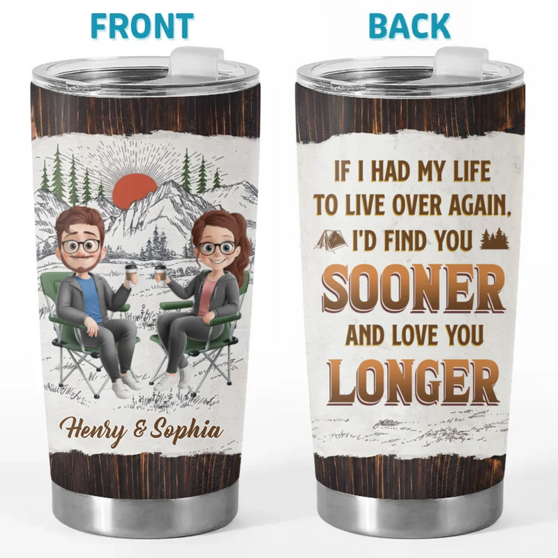 Custom Tumbler - Personalized Birthday Camping Gifts For Campers, Husband And Wife, Him And Her - Two Hearts One Campsite