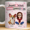 Custom Mug - Personalized Birthday Gifts For Dog Lovers, Dog Dad And Mom - Girl Surrounded By Dogs