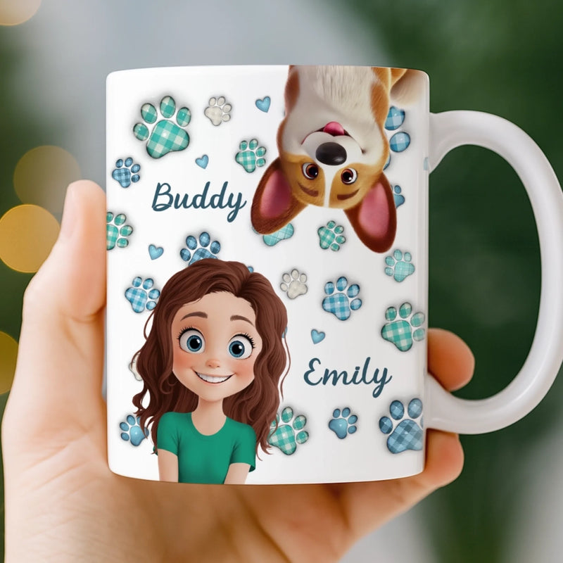 Custom 3D Inflated Effect Printed Mug - Personalized Birthday Gifts For Dog Cat Lovers, Dog Dad And Mom, Cat Owners - Paws Make Life Pop