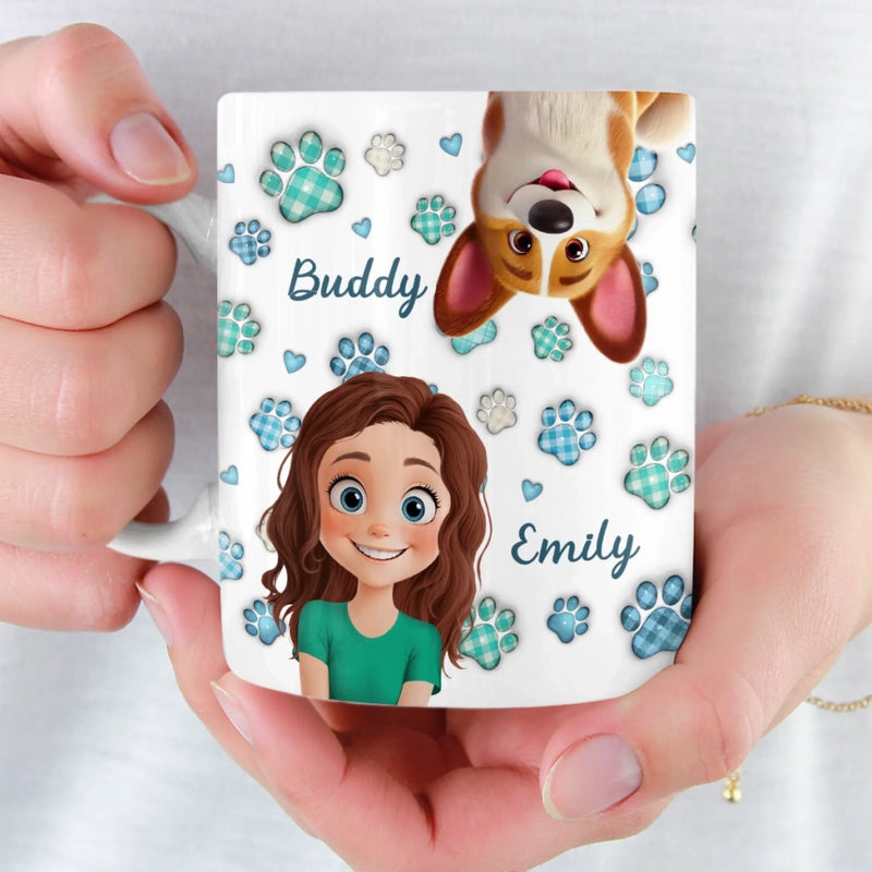 Custom 3D Inflated Effect Printed Mug - Personalized Birthday Gifts For Dog Cat Lovers, Dog Dad And Mom, Cat Owners - Paws Make Life Pop