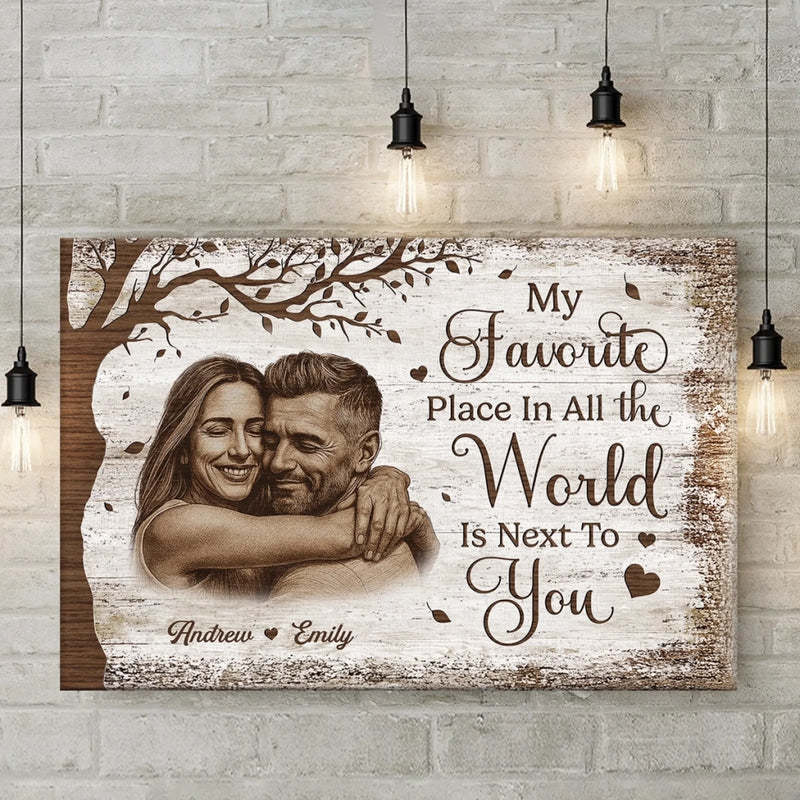 Custom Photo Horizontal Canvas - Personalized Anniversary Wedding Gifts For Husband And Wife, Him And Her - You Are My Peace