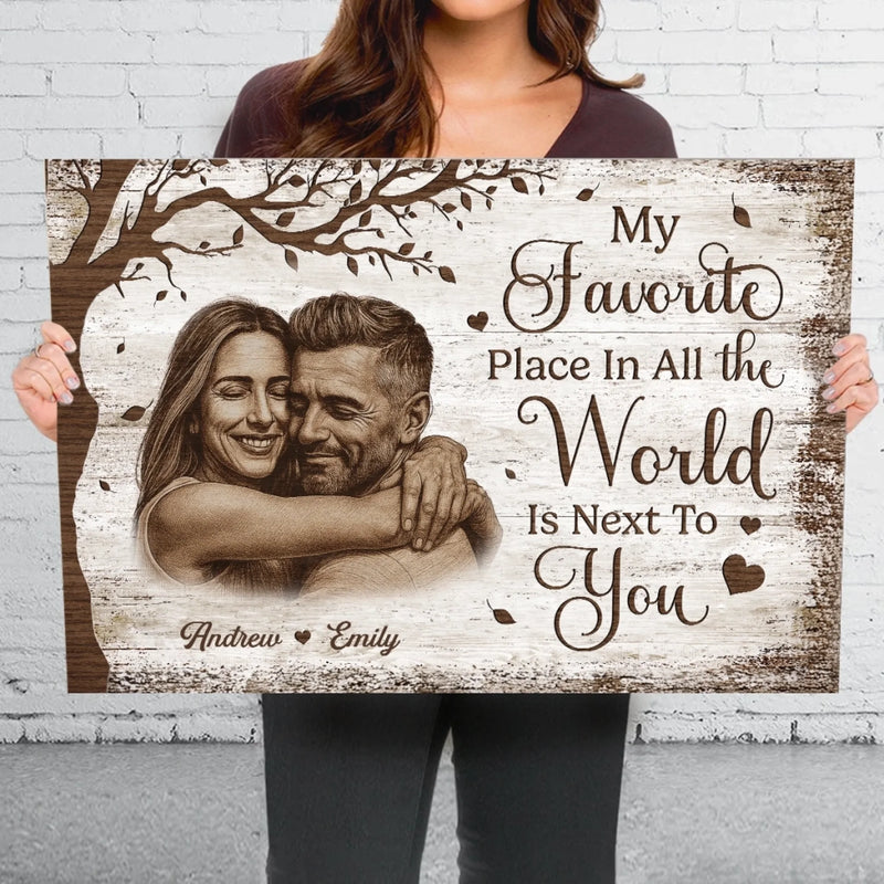 Custom Photo Horizontal Canvas - Personalized Anniversary Wedding Gifts For Husband And Wife, Him And Her - You Are My Peace