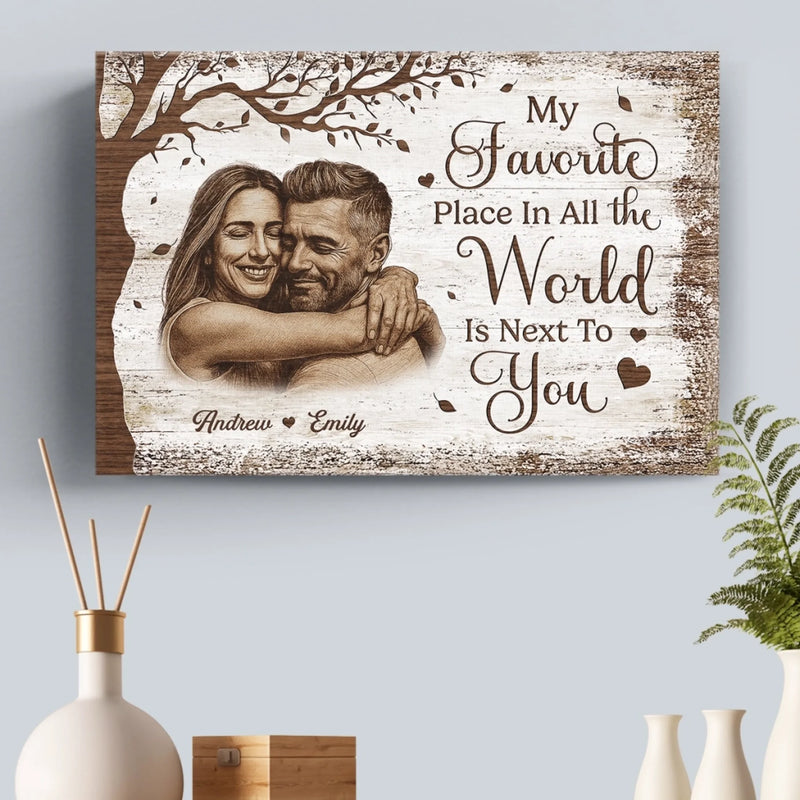 Custom Photo Horizontal Canvas - Personalized Anniversary Wedding Gifts For Husband And Wife, Him And Her - You Are My Peace